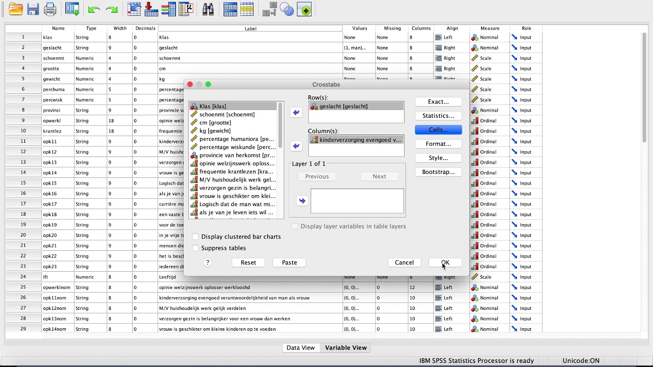 Kruistabellen in SPSS Deel 1