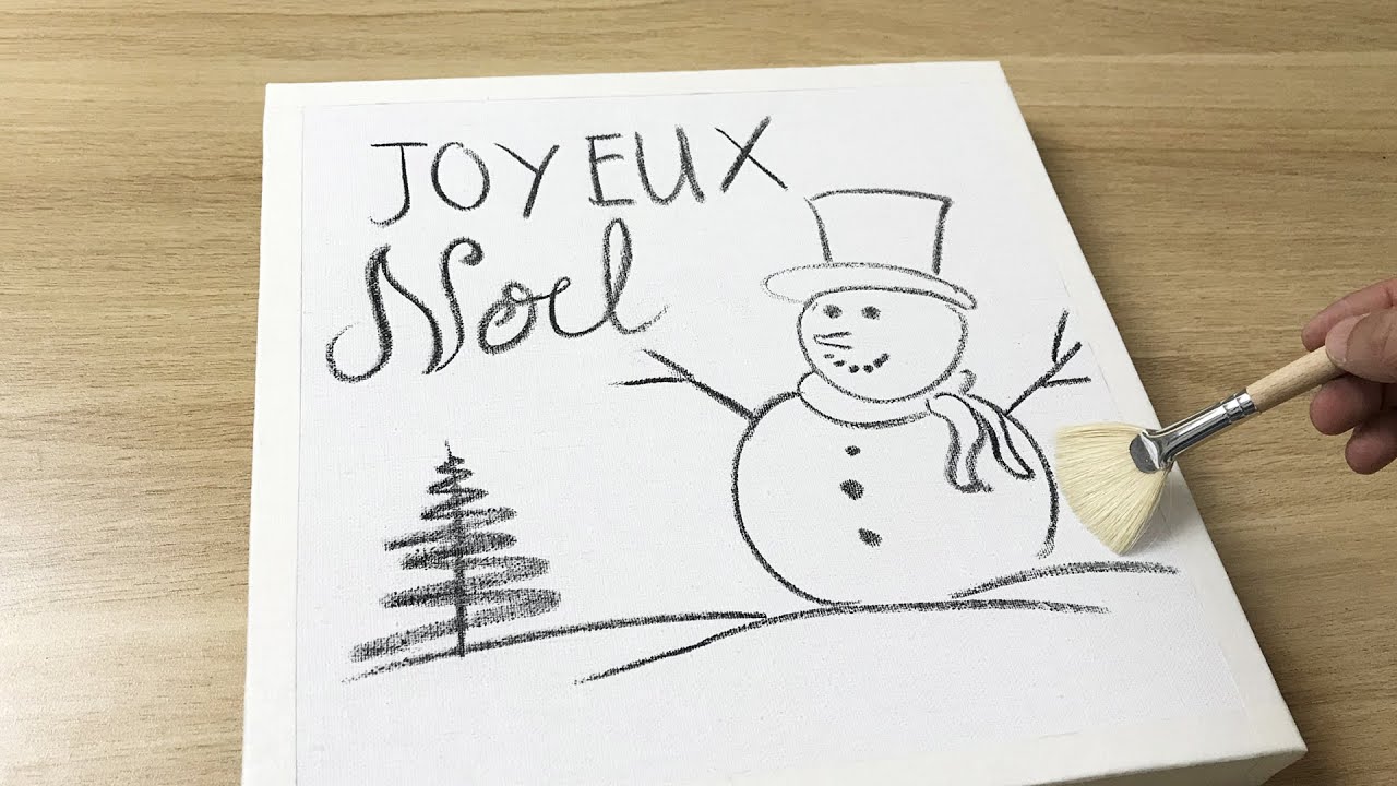 Daily Challenge #44 / Acrylic / Christmas Snowman painting