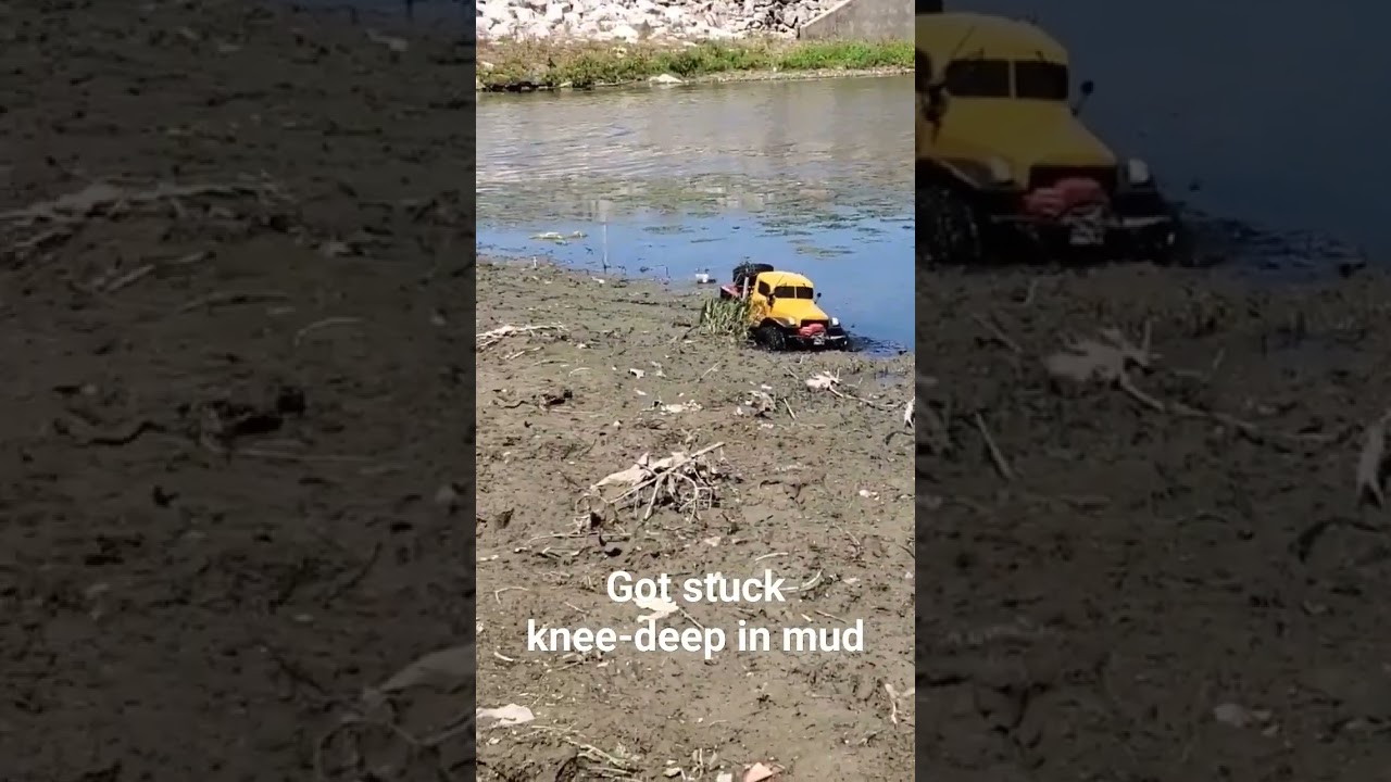 Knee-deep in mud with RC #rccars #rccrawler #rochobby #mud #ohno #kneedeep #stuckinmud