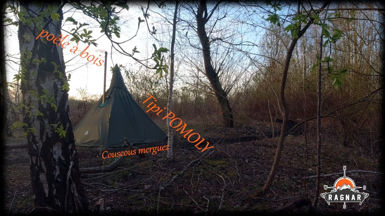 BIVOUAC NATURE en Tipi (POMOLY) | Savotta 339 / Poêle à bois / couscous merguez