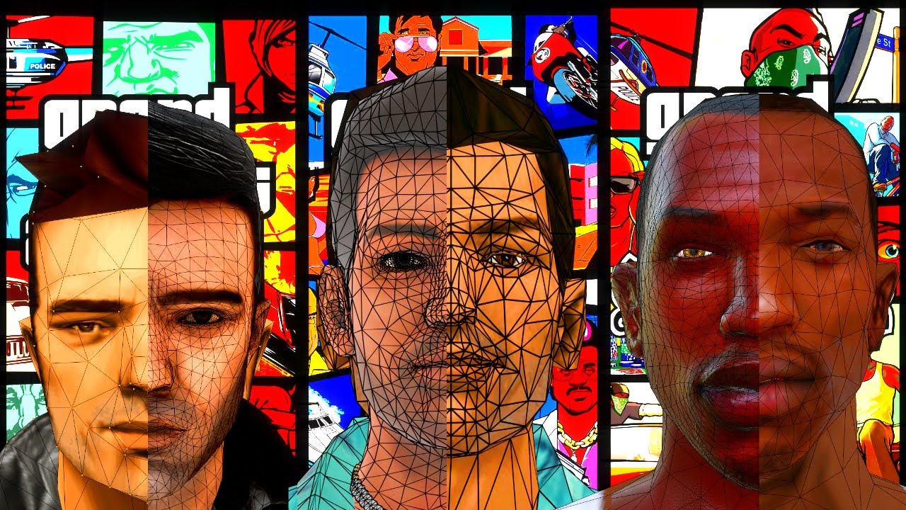 Сравнение 3D-моделей GTA: оригинальная трилогия против Definitive Edition [Клод, Томми Версетти, ...