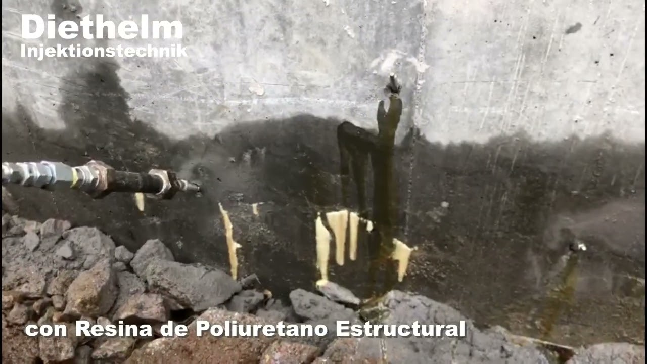 Inyección de fisuras y grietas en estructuras de hormigón.