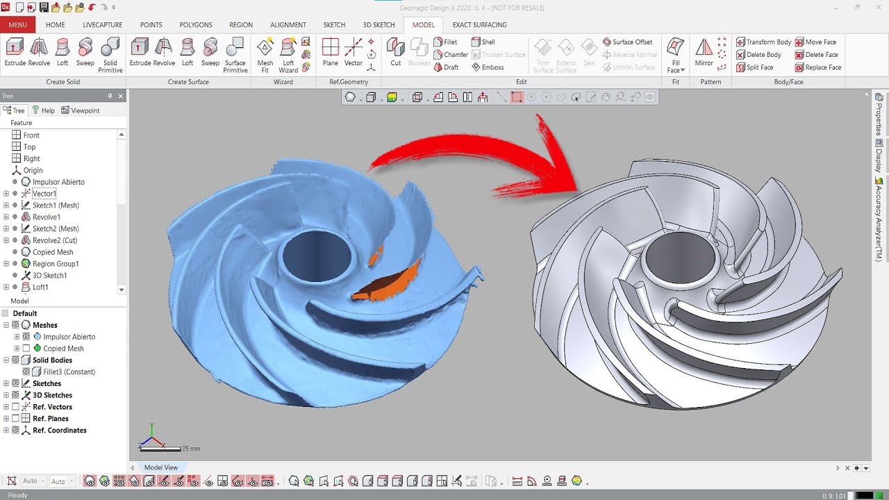 Geomagic Design X Ingeniería Inversa Impulsor (Impeller)