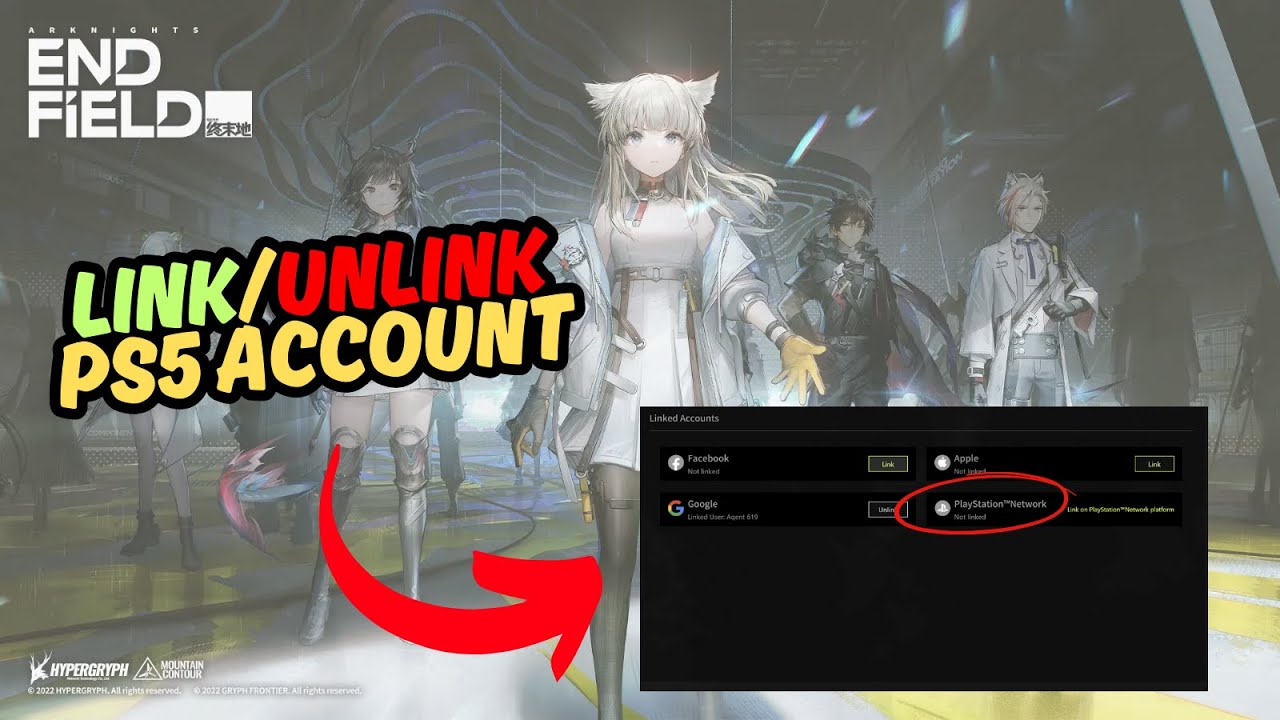 Как привязать/отвязать учетную запись PS5 в Arknights Endfield