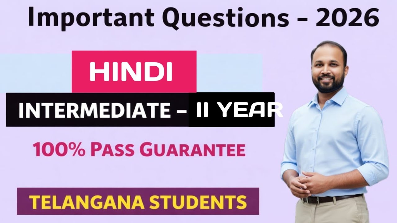 Inter 2nd Year Hindi 2026 Important Questions | 100% Pass | One-Shot | Abed Sir