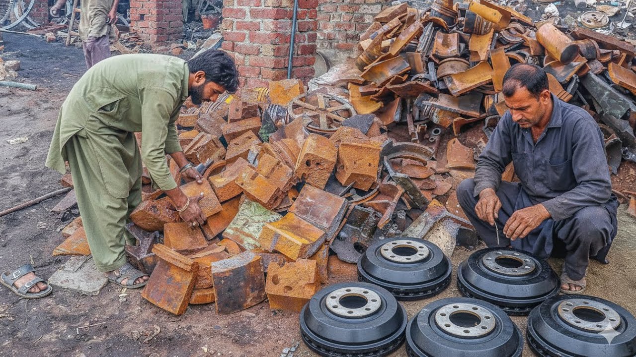 How COASTER Bus Break Drums Are Made from Rusty Scrap Metal | Incredible Metal Recycling ♻️