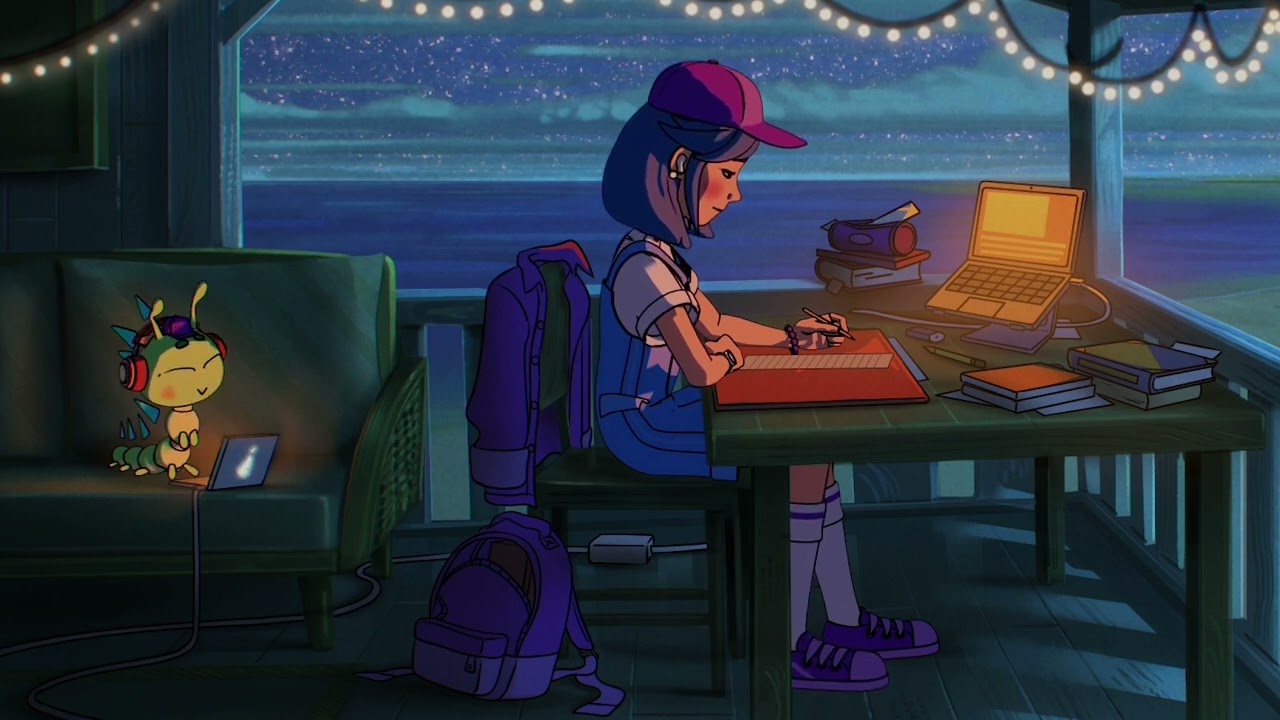 ocean retreat: summer night lofi beats with rain and wave sounds🌊