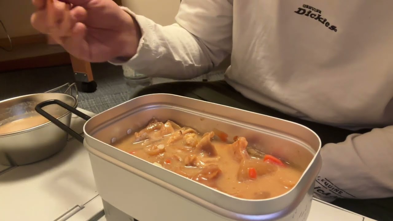 【ソロキャン準備】メスティンでモツ煮を温めてみた｜家で始める40代キャンプ練習