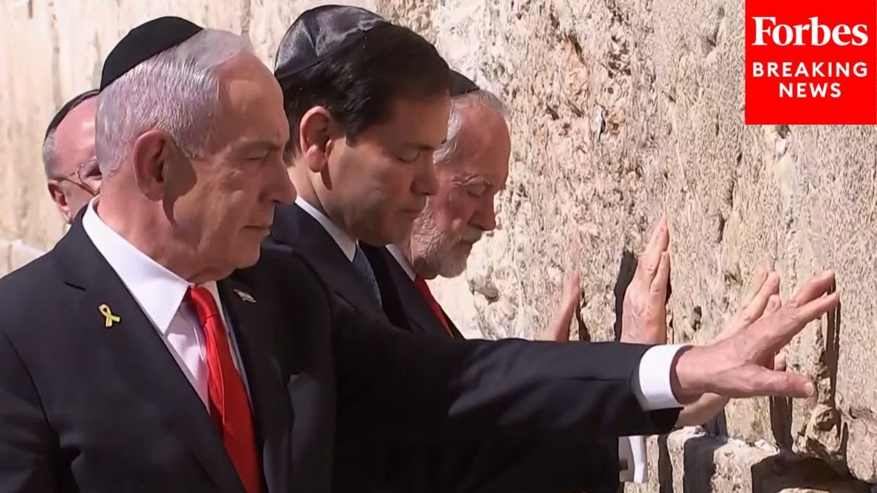 FULL VISIT: Sec. Of State Marco Rubio And Israel PM Netanyahu Visit Jerusalem's West Wall