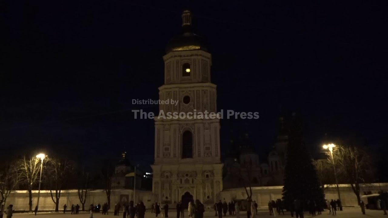 Subdued scene in Kyiv's Maidan Square as 2026 begins