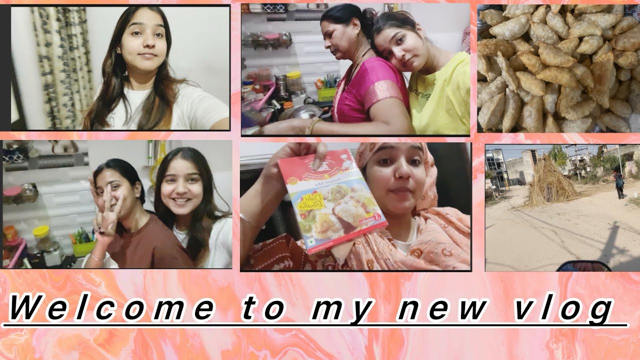Aaj ham sab ne mil kr gujhiya bnaai 😁|| new vlog 