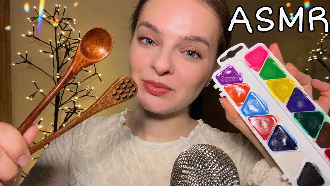 ASMR 🎧 Super Tingly Mouth Sounds 💋 (paint🎨, spoon 🥄 , massage💆🏼‍♀️)