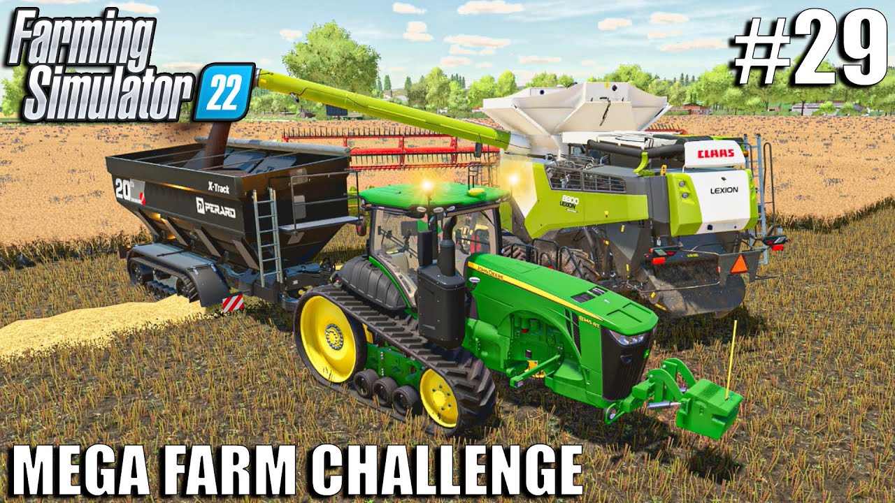 HARVESTING 6500 BUSHELS of CANOLA | MEGA FARM Challenge | Farming Simulator 22