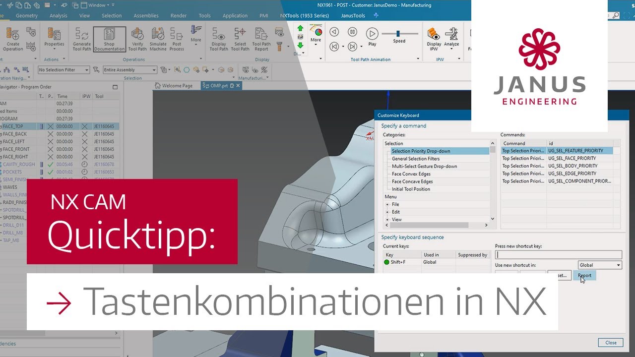 NX CAM Tutorial | Wie Sie sich mit Tastenkombinationen in NX das Leben leichter machen⌨#️⃣