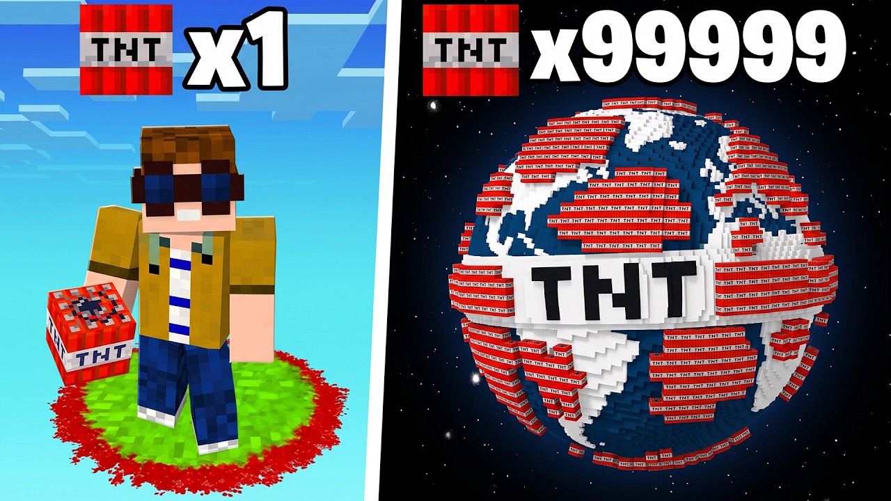 Minecraft, aber TNT = WELTGRÖßE!