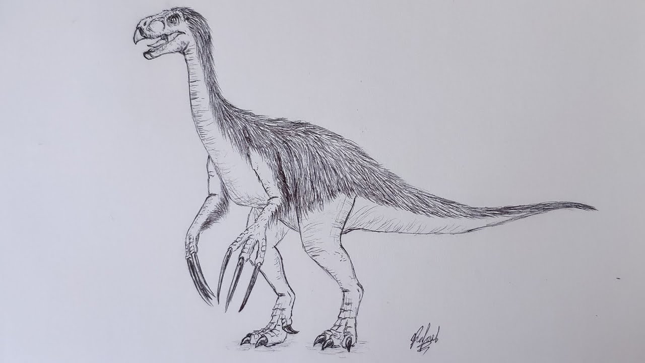 Como desenhar um Therizinossuro - How to draw a Therizinosaurus (Jurassic World: Dominion)