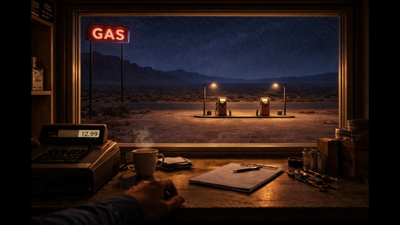 Fall Asleep Fast | Alone at a Desert Gas Station at Night 🌙 | Deep Sleep Story