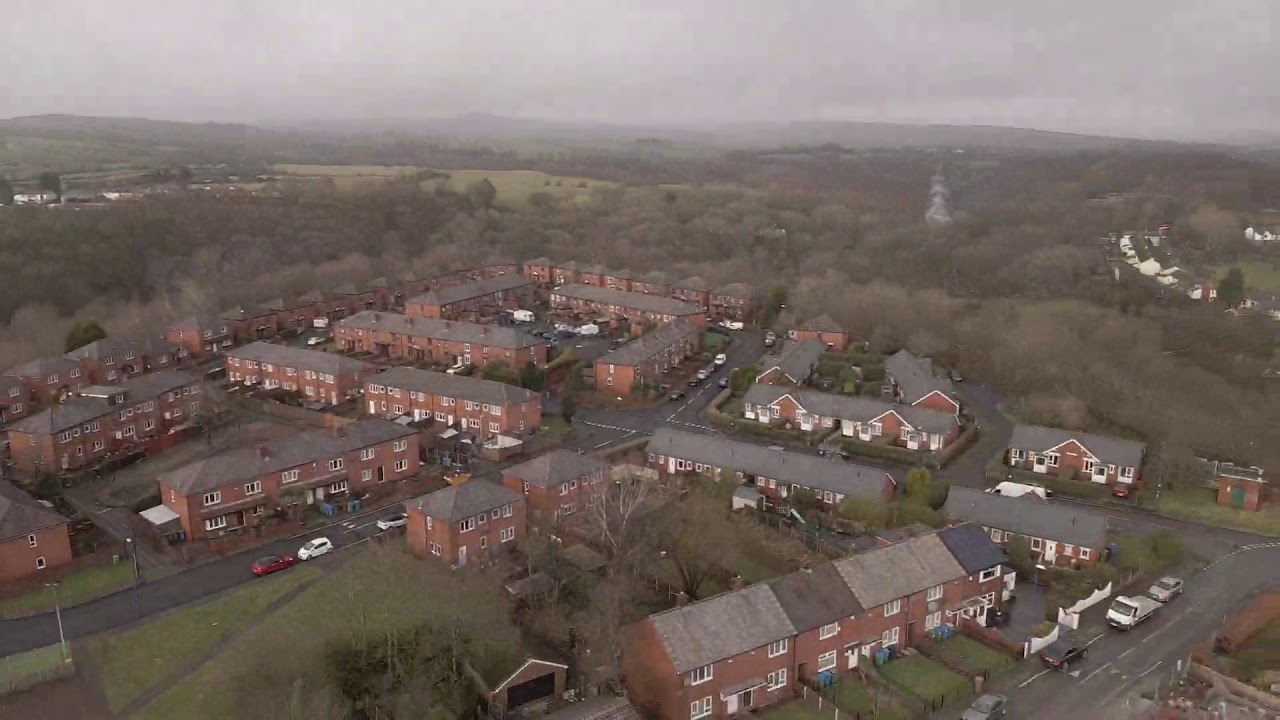 Aerial view of back o'th moss Heywood