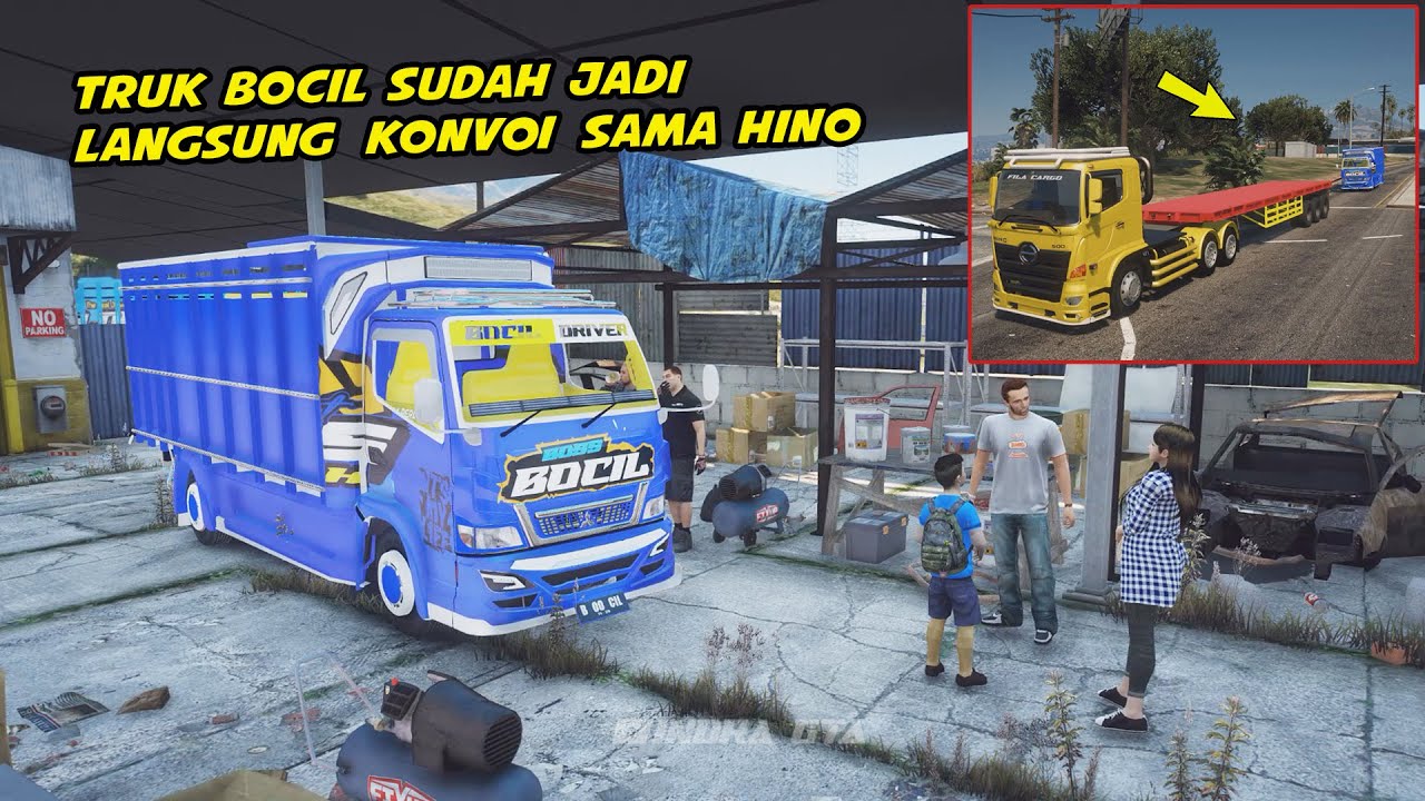 TRUK BOCIL SUDAH JADI LANGSUNG KONVOI SAMA TRUK HINO TRAILER
