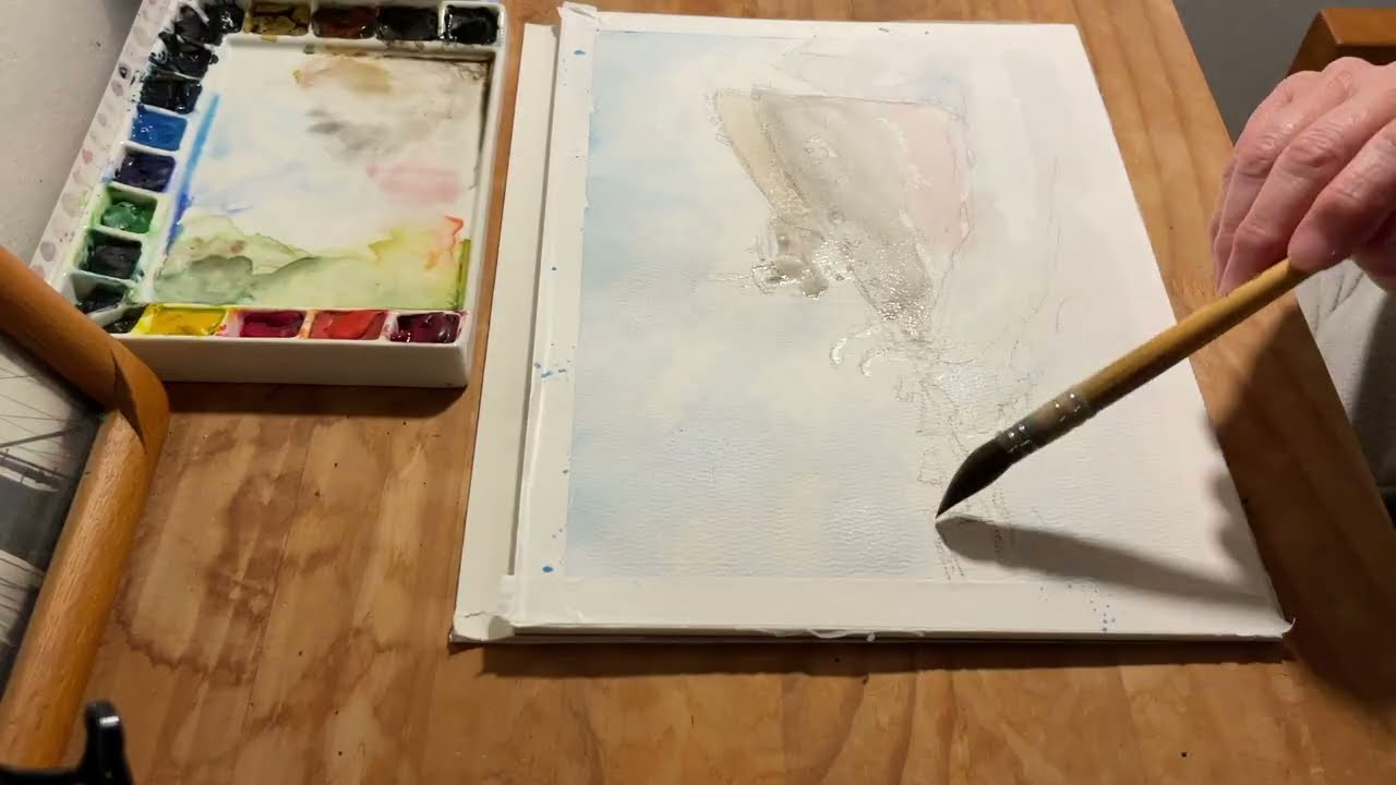 Watercolor with me　春まで動けない