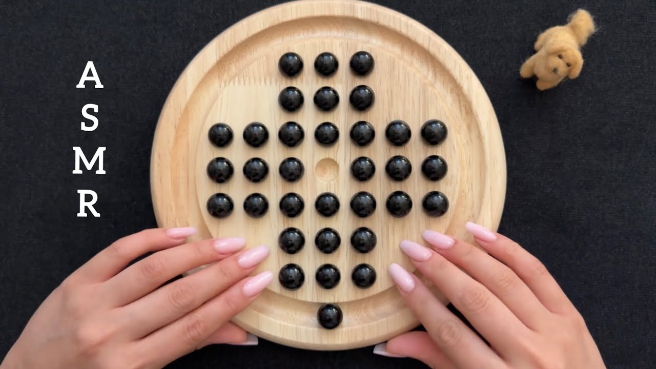 Relaxing ASMR Wooden Solitaire 🪵 | Gentle Tapping, Click Sounds & Whisper 