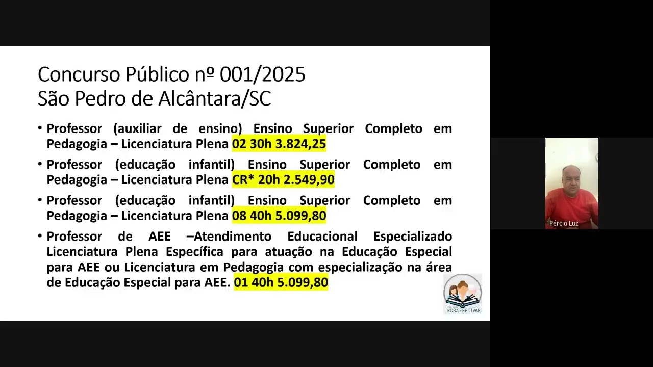 AULA INAUGURAL CONCURSO PUBLICO S PEDRO ALCÂNTARA 2025 PROF PERCIO