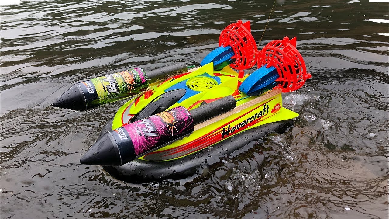 Rocket powered RC Hovercraft !! Amazing Water Launch