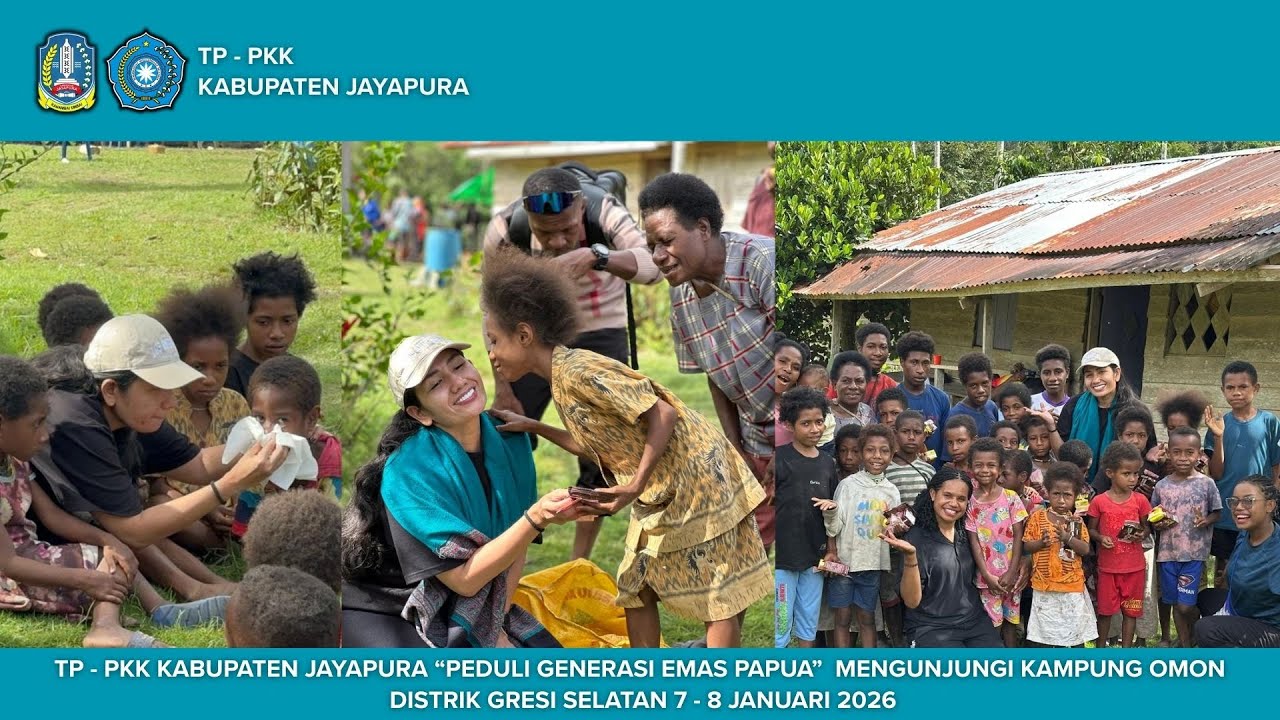 Kunjungan Ketua TP-PKK Kabupaten Jayapura di Distrik Gresik Selatan Kampung Omon