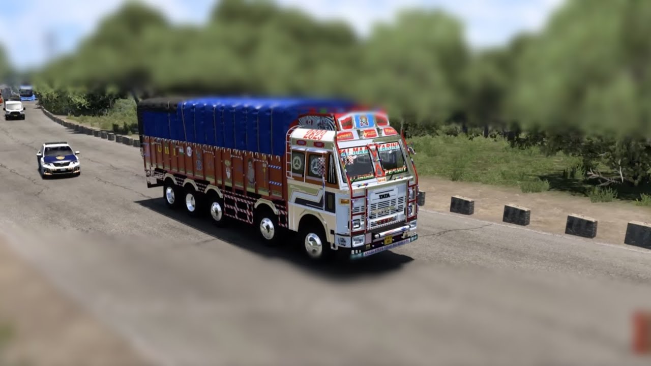 INDIAN TRUCK IN GHATS•TATA 3718c TRUCK Driving•New Tata Truck Mod ets2•heavy Loaded Truck Simulator