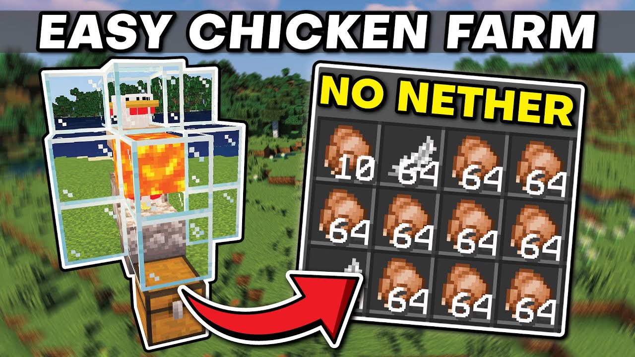 Minecraft Early Game Chicken Farm (No Nether Items)
