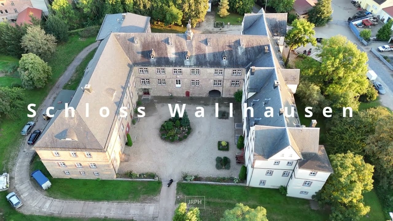 Schloss Wallhausen, Harz - Sunset in late Summer - Droneshot