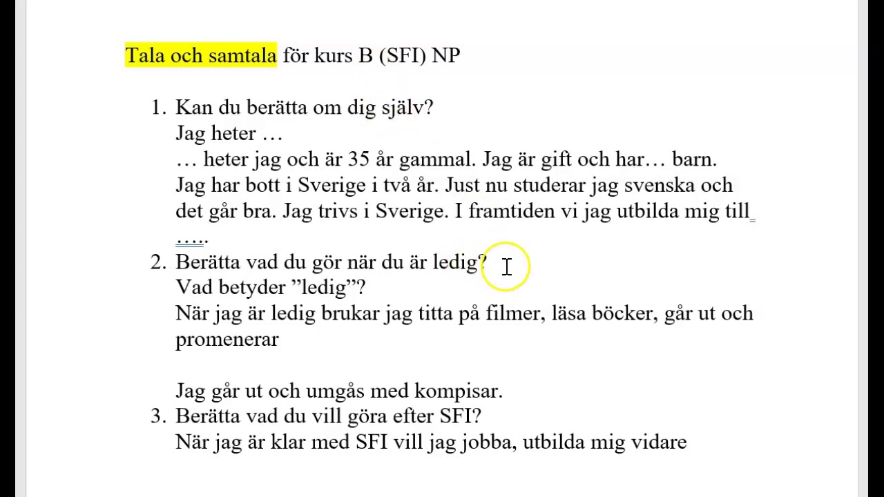 Tala och samtala :kurs B