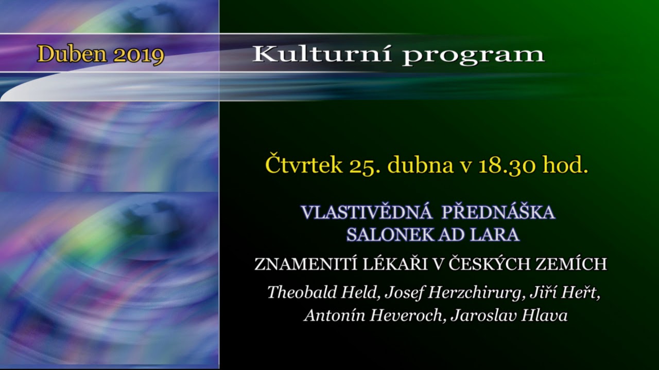 Kulturn&iacute; program na 2. polovinu dubna 2019