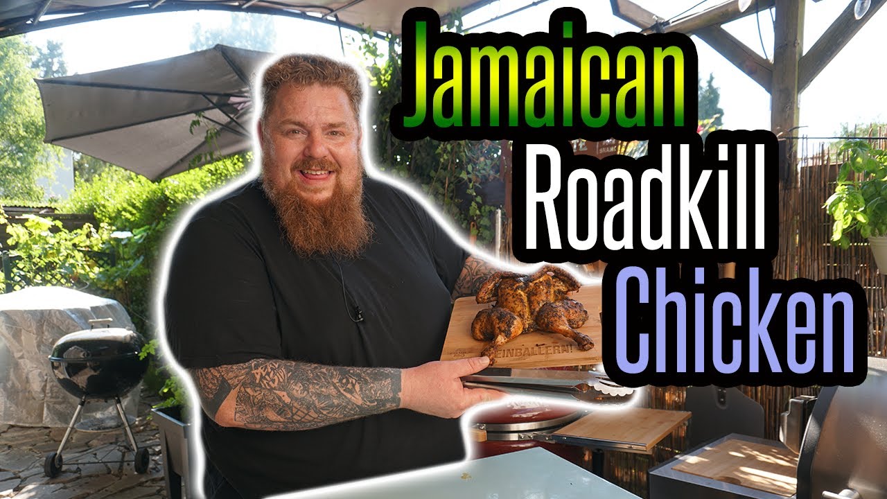 Jamaican Roadkill Chicken auf dem Keramik Grill - überfahrenes Hähnchen - BBQ & Grillen f. jedermann