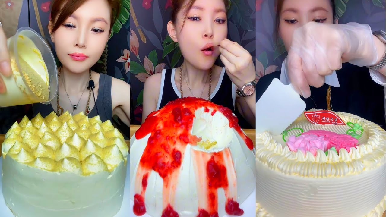 Colorful Cake Mukbang ASMR | 알록달록 케이크 먹방 | No Talking Dessert ASMR | Xoieteang ASMR