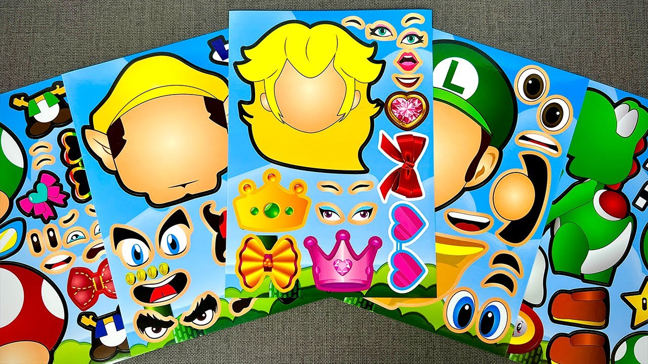 [🌸paper diy🌸] SUPER MARIO Sticker Book Makeover 🍄✨ Fun & Satisfying ASMR with Mario, Luigi & Yoshi
