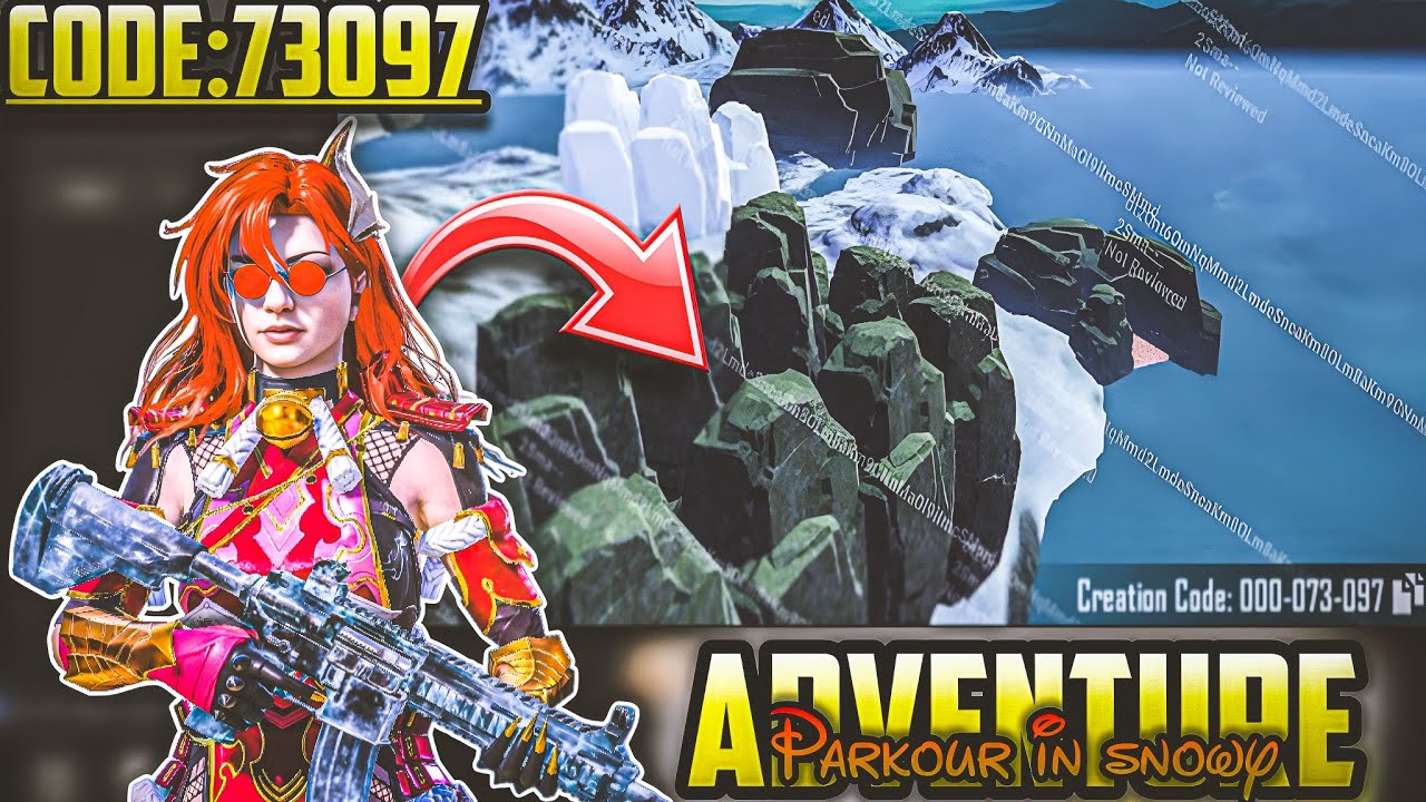 73097 Bgmi wow Parkour map code 73097 Adventure Parkour in snowy #bgmi #pubg #pubgmobile 