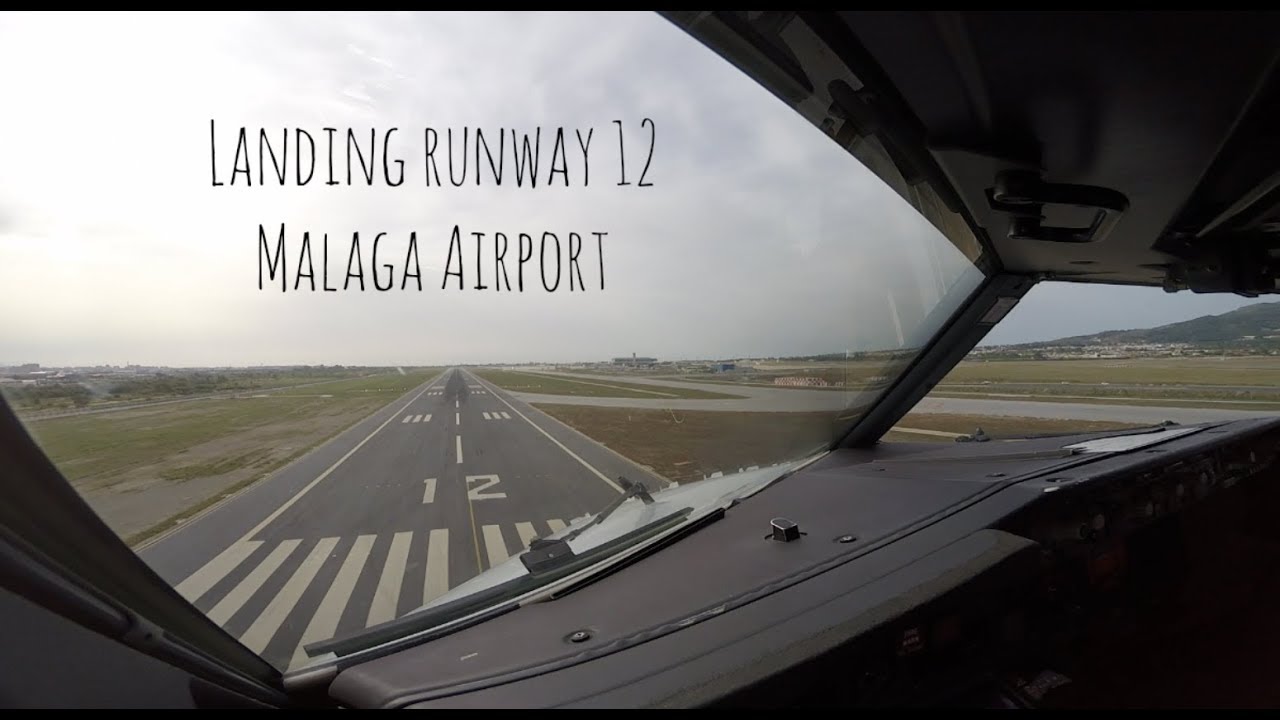 Approach and landing runway 12 Malaga airport (AGP LEMG)