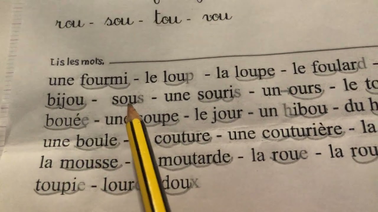 Lire des mots avec le son ou 