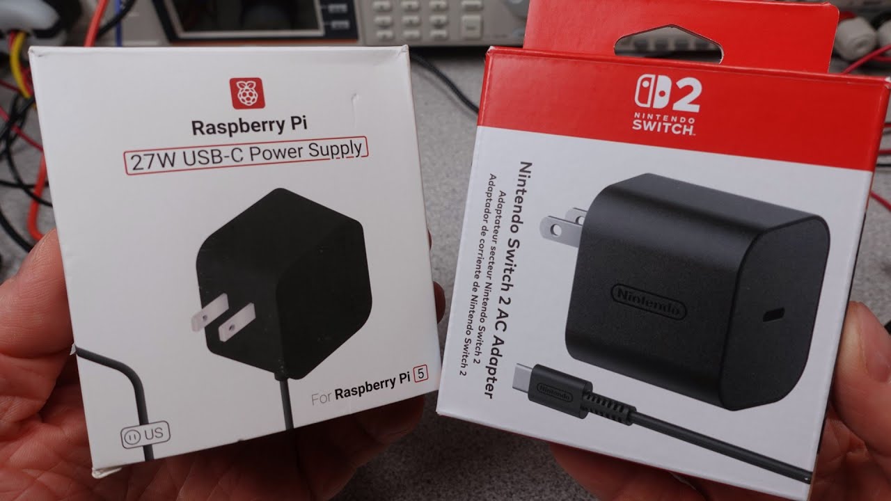 Nintendo Switch 2 and Raspberry Pi 5 (power adapters)