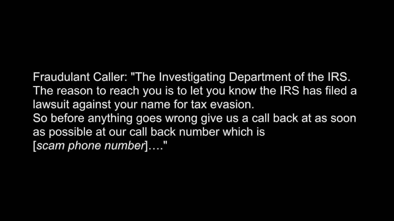 Phone Phishing: hear an actual IRS Impostor Scam call