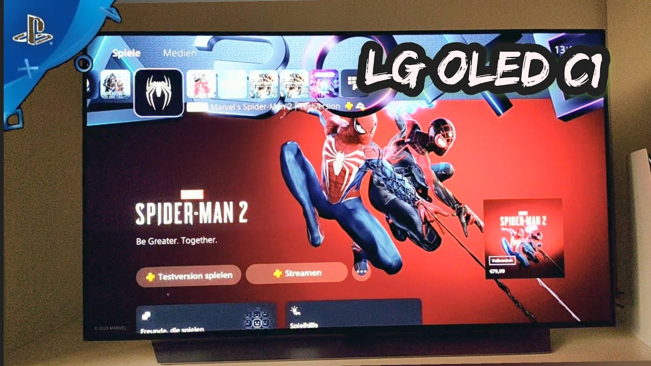 Marvel Spiderman 2 test on LG OLED, Sony Playstation 5