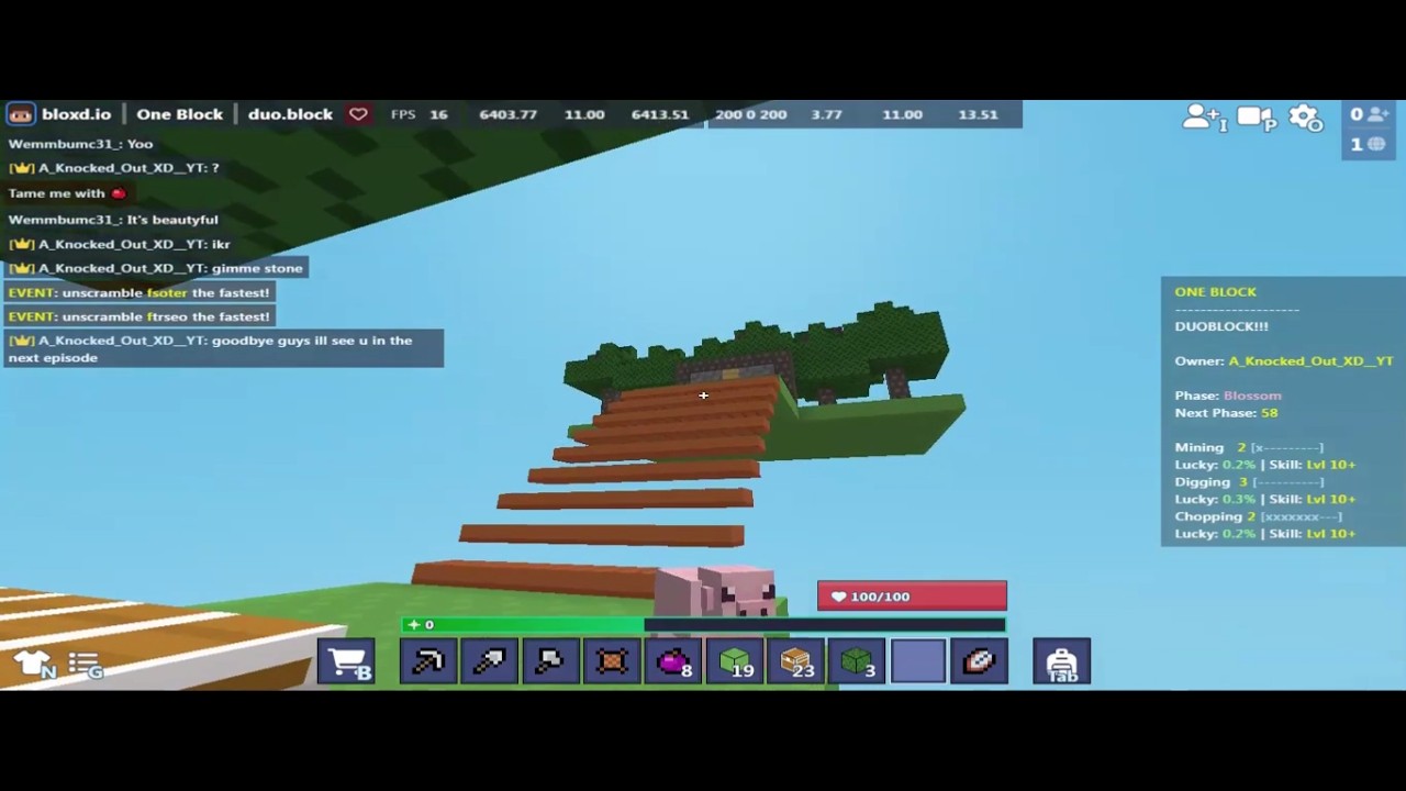 Geting a TREE FARM in duoblock episode 1 (oneblock)