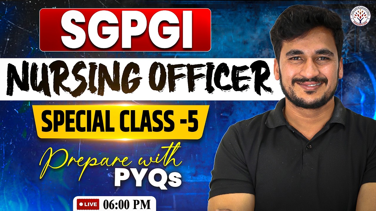 SGPGI Previous Year Question #5 | SGPGI Nursing Classes 2026 | SGPGI Lucknow Staff Nurse | Vikas Sir
