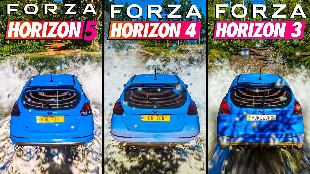 Forza Horizon 5 vs Forza 4 vs Forza 3 - Direct Comparison! Attention to Detail & Graphics! PC 4K