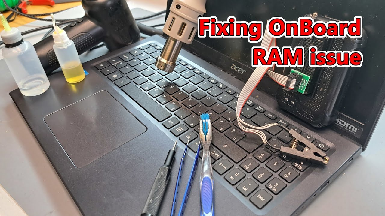 Acer Extensa 215 - Liquid damage - Disable Onboard RAM - Reflow Onboard RAM
