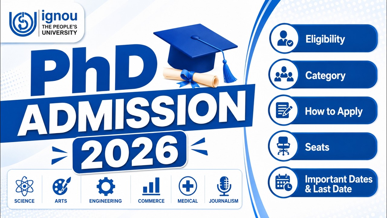 IGNOU PhD Admission 2026-27 | Eligibility, Last Date, Subjects, Seats & Admission Process