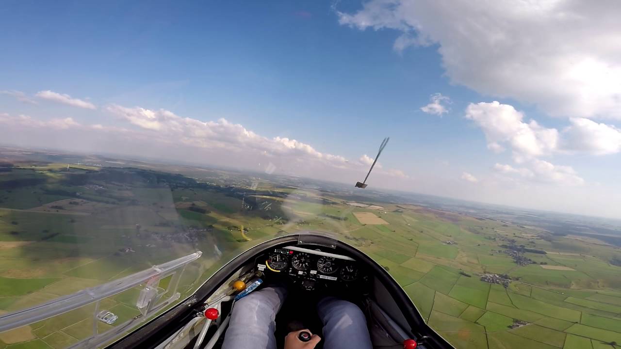 Glider Flight Experience Go Pro POV @ Derbyshire and Lancashire Gliding Club.