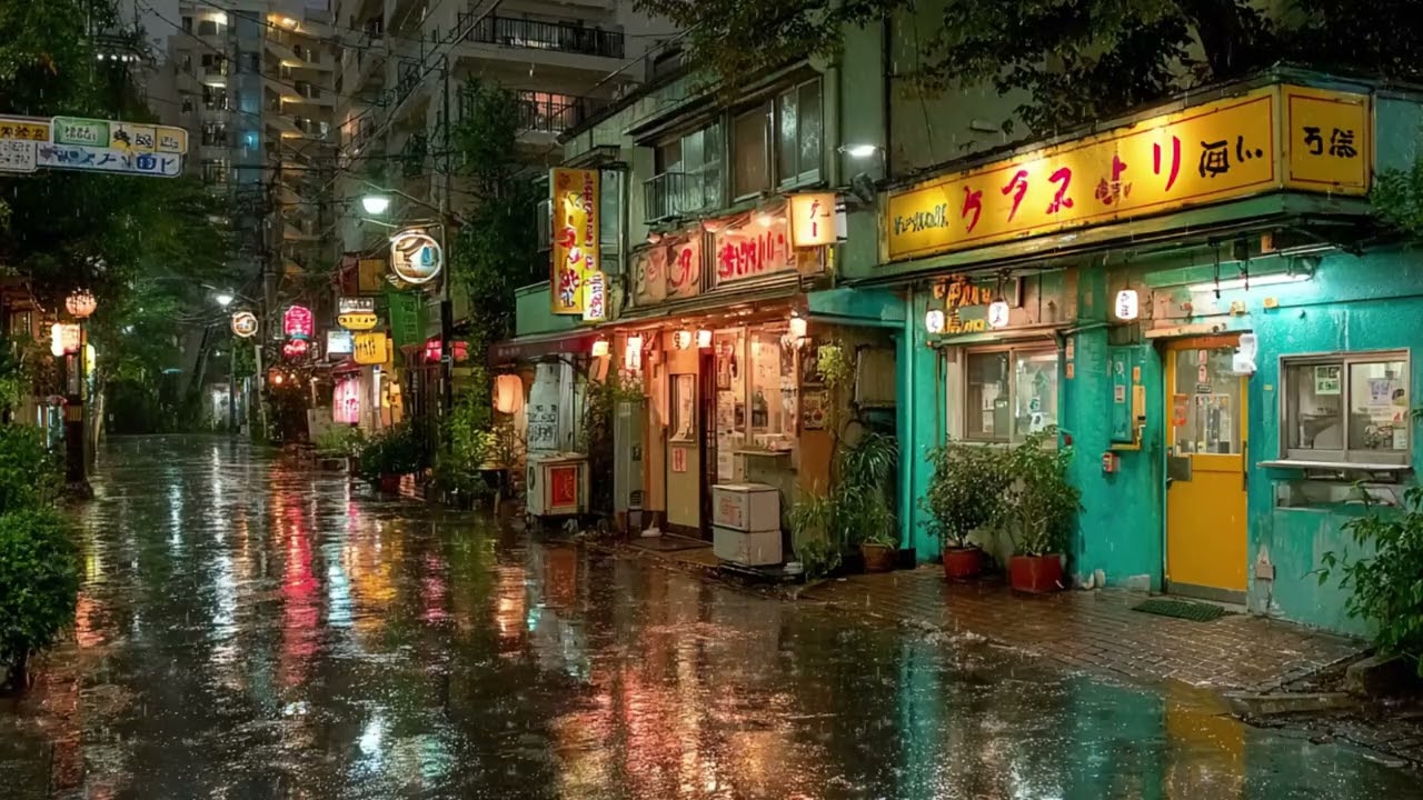 Kyoto After Midnight 🌧️ | Rainy Street Lofi for Deep Sleep