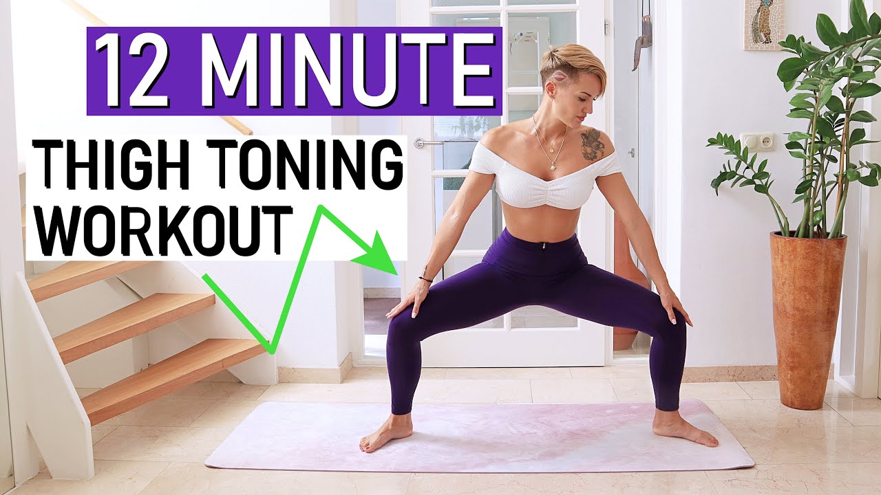 12 MINUTE THIGH TONING WORKOUT - easy to folllow / real burn || by nikita ramona